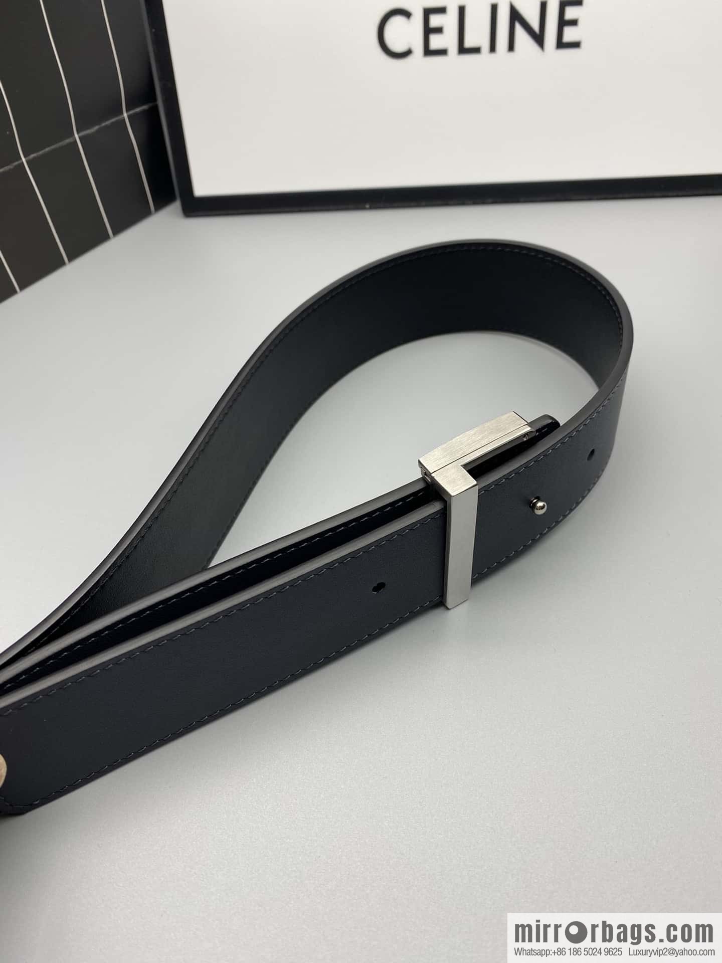 ZEGNA Zegna, stainless steel hardware Z push buckle, double-sided cowhide belt 4.0CM