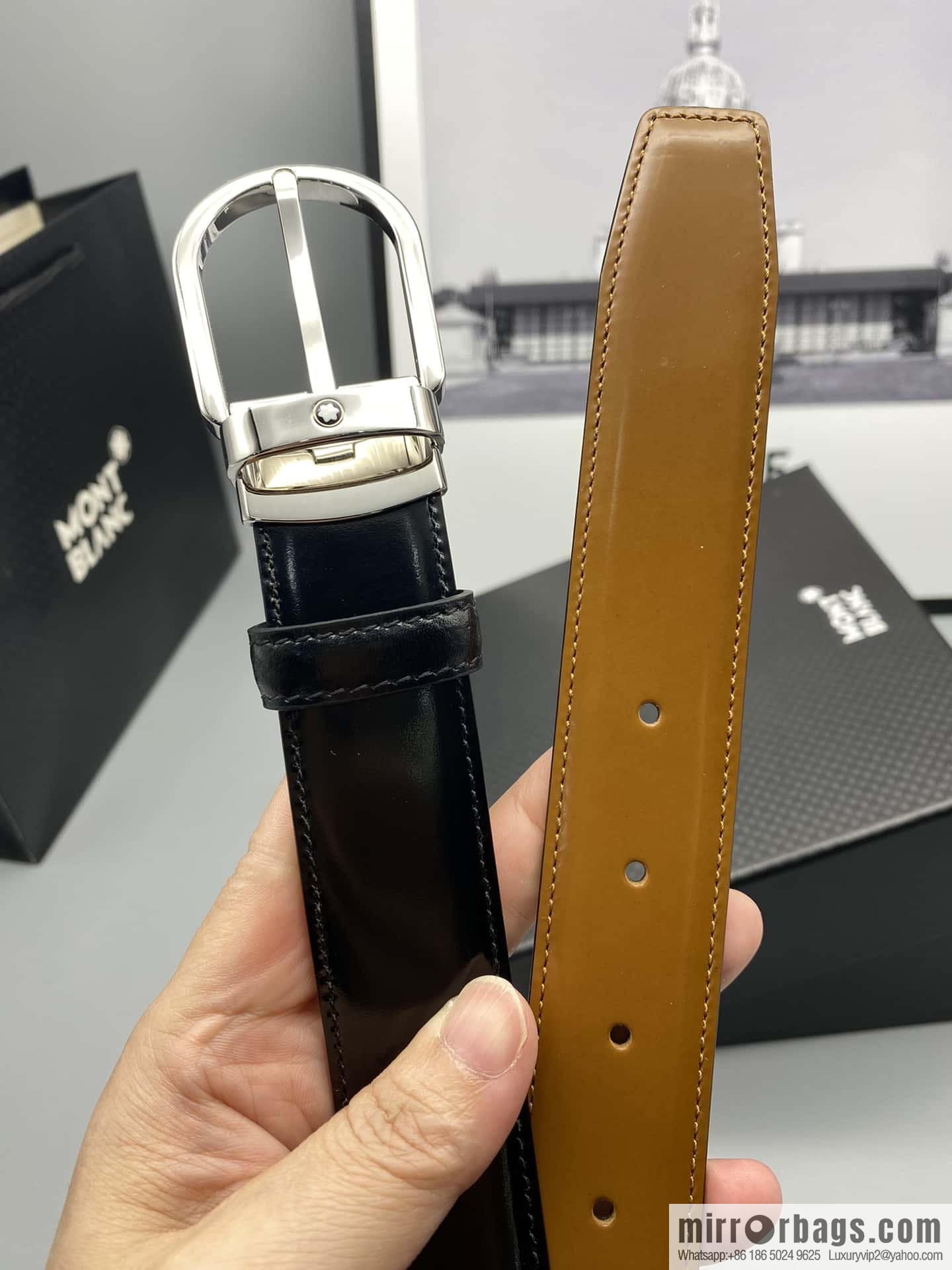 MONTBLANC Montblanc, pin metal, men's belt width: 3.0