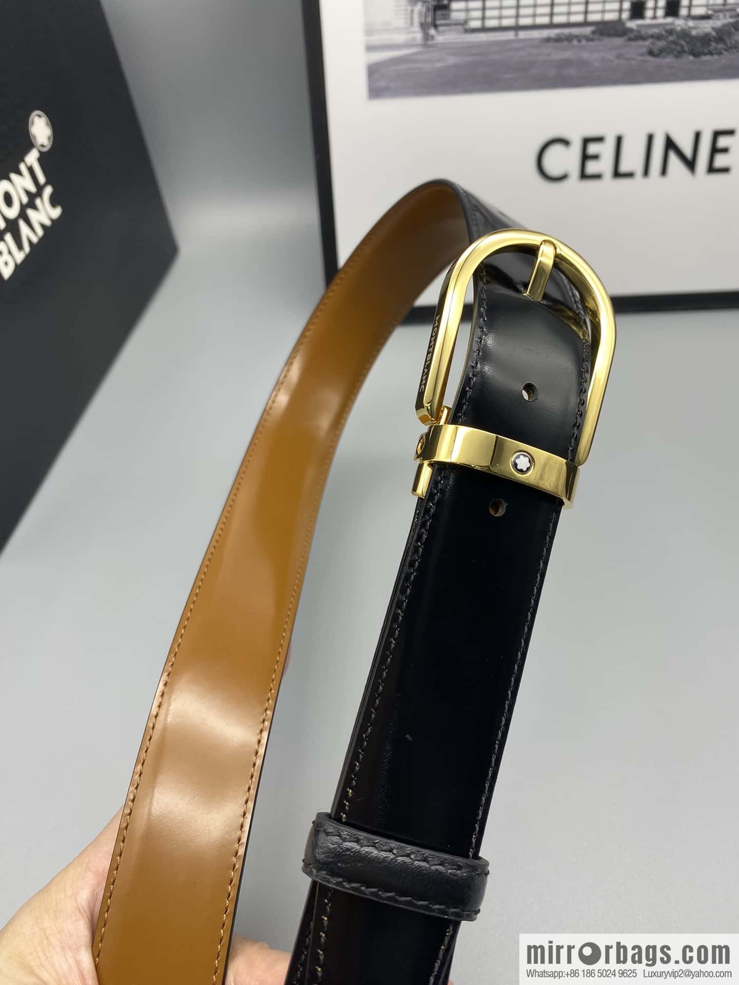 MONTBLANC Montblanc, pin metal, men's belt width: 3.0