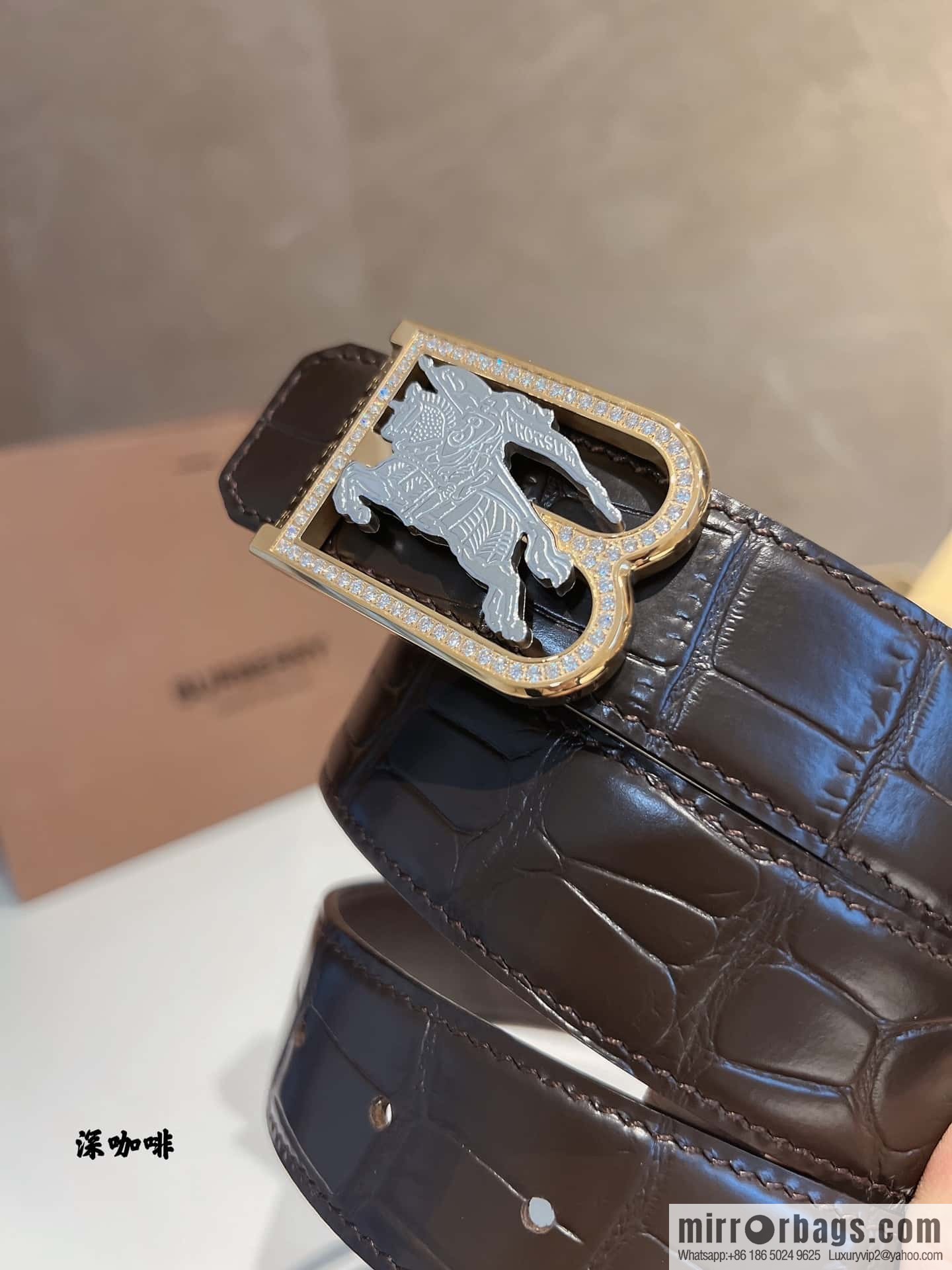 BURBERRY Burberry, stainless steel B-shaped war horse inlaid with metal buckle 3.5cm