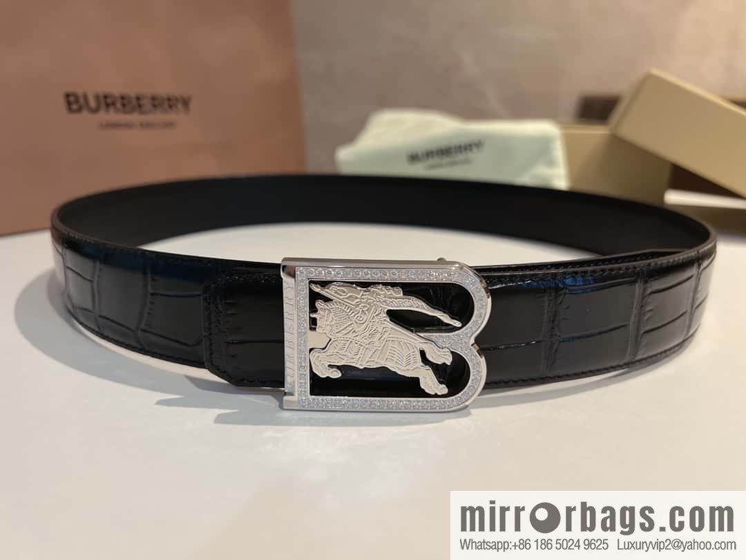 BURBERRY Burberry, stainless steel B-shaped war horse inlaid with metal buckle 3.5cm