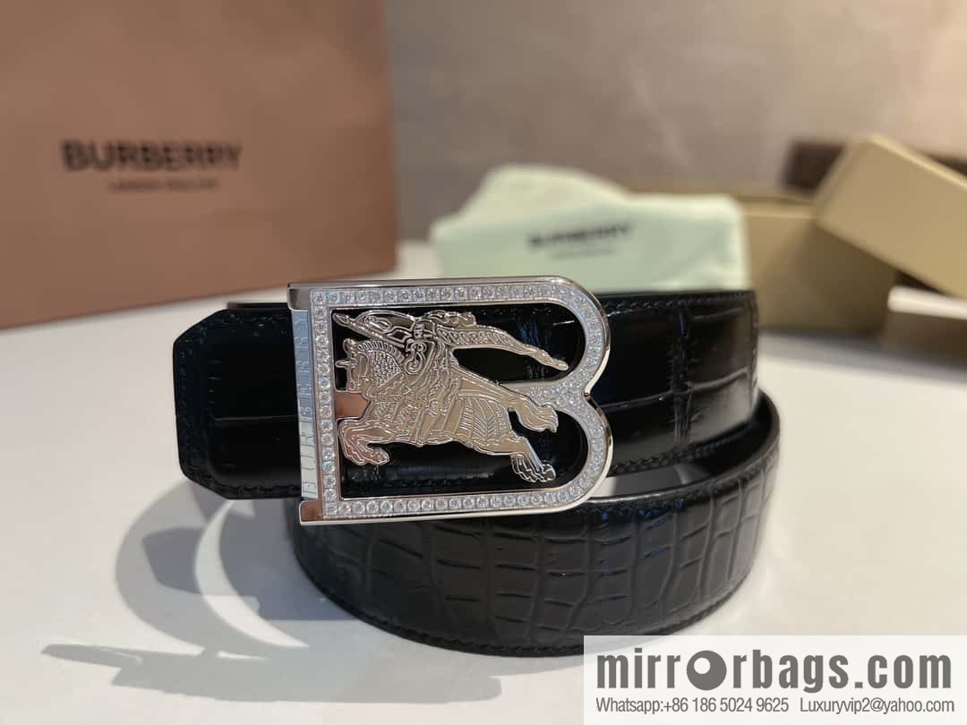 BURBERRY Burberry, stainless steel B-shaped war horse inlaid with metal buckle 3.5cm