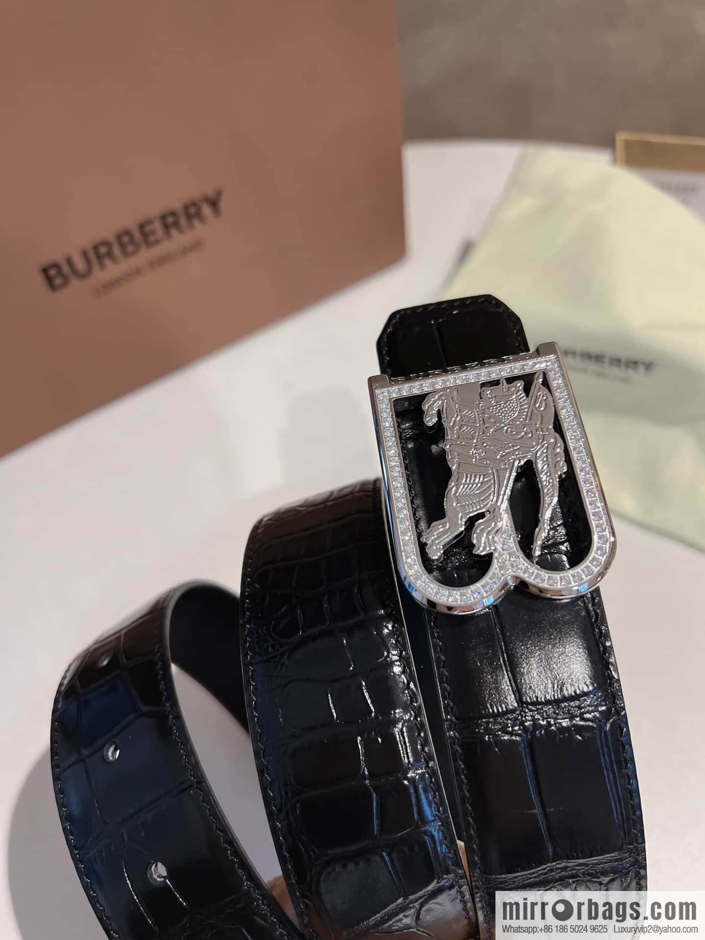 BURBERRY Burberry, stainless steel B-shaped war horse inlaid with metal buckle 3.5cm