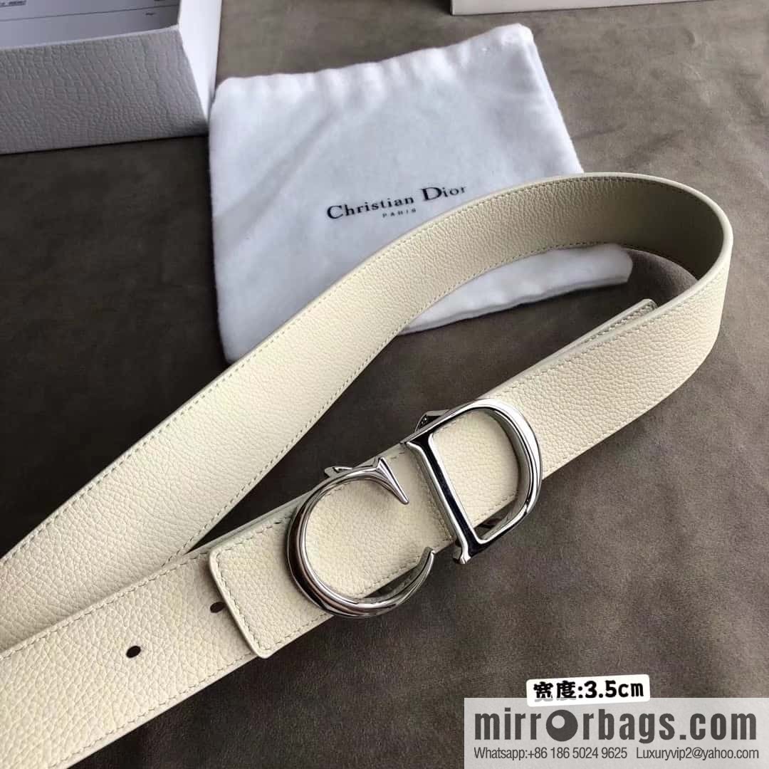 DIOR OBLIQUE printed with black cowhide lychee double-sided external 3.5CM belt