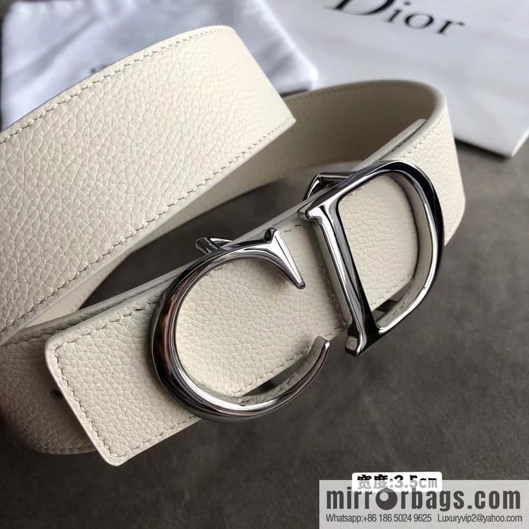 DIOR OBLIQUE printed with black cowhide lychee double-sided external 3.5CM belt