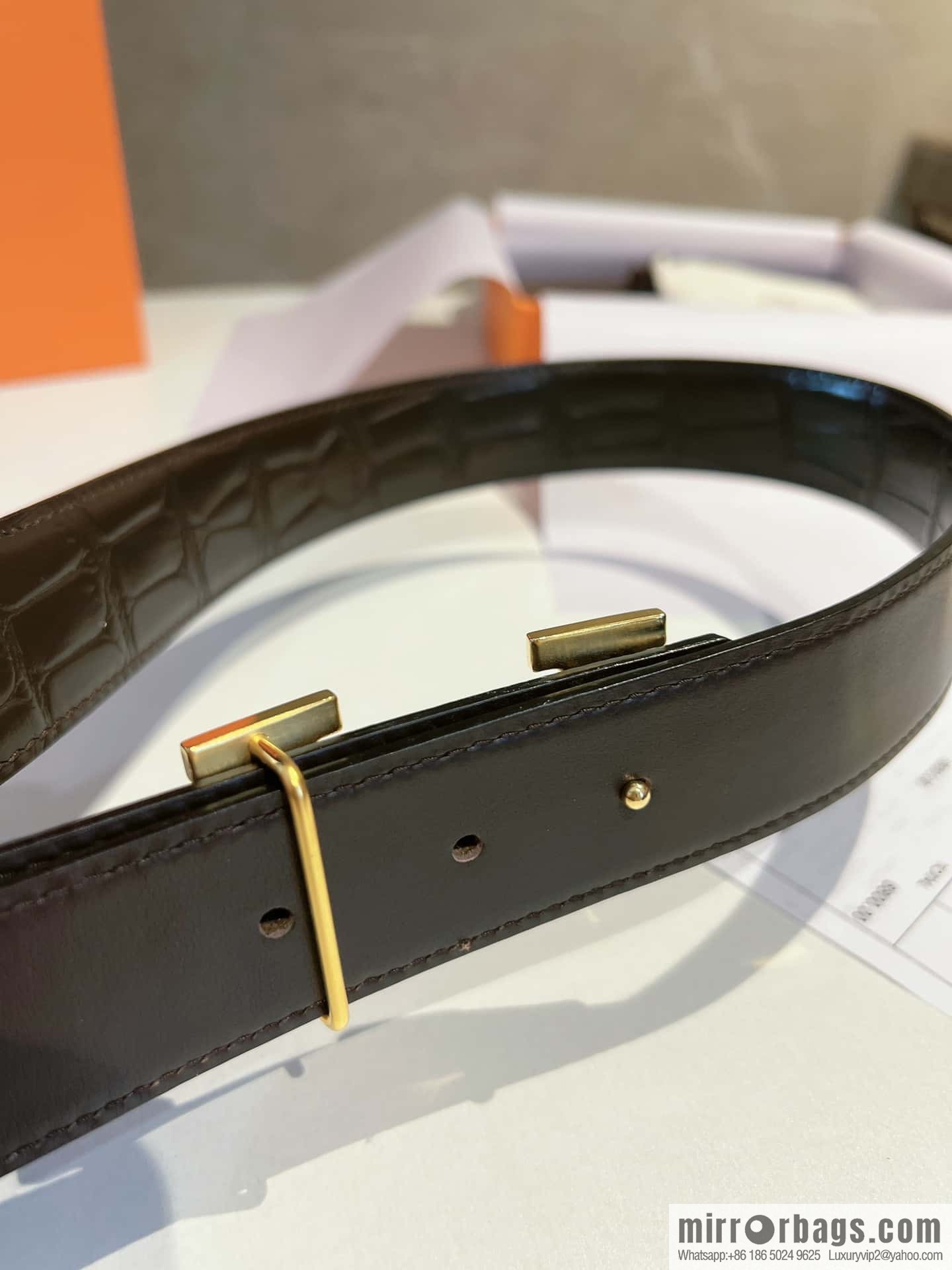 Hermes, stainless steel with Austrian crystal diamonds and resin 35mm belt