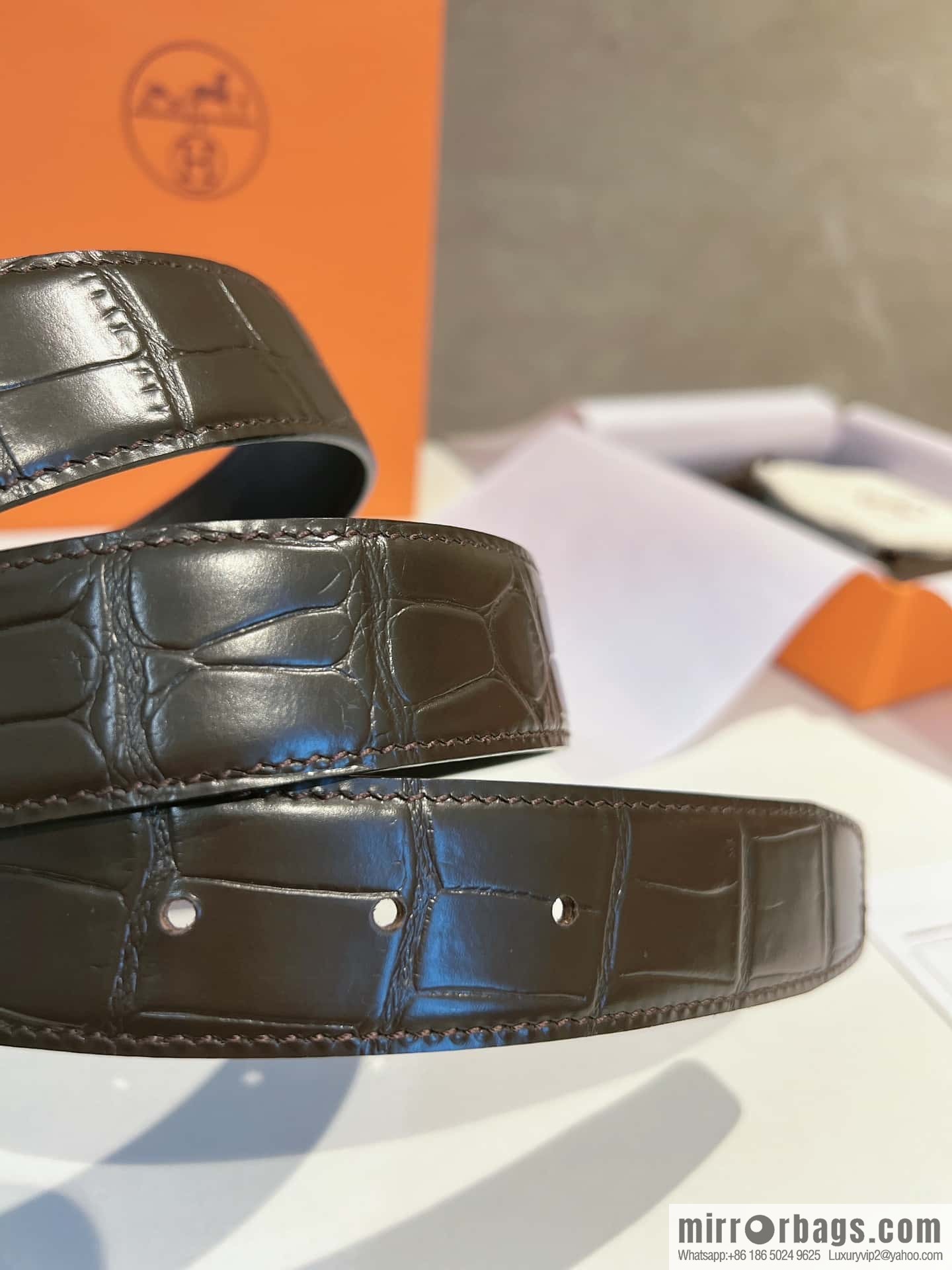 Hermes, stainless steel with Austrian crystal diamonds and resin 35mm belt