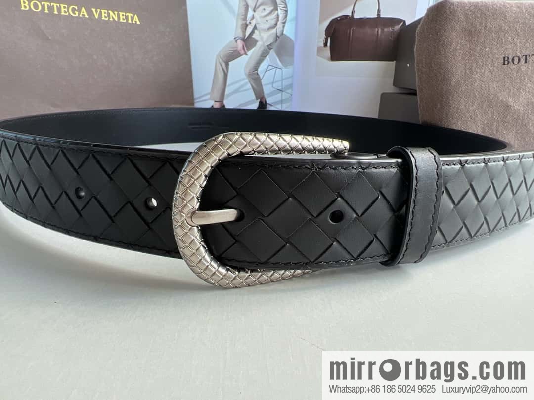 Bottega Venta Intrecciato Woven Men's 3.5cm Belt