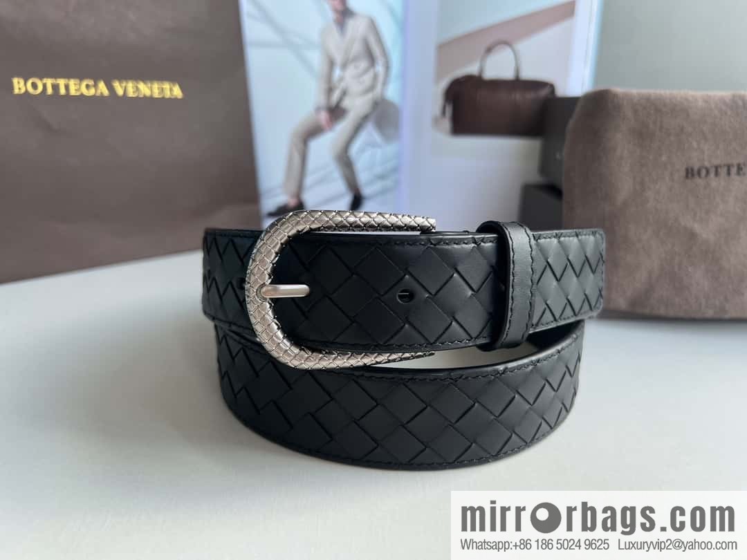 Bottega Venta Intrecciato Woven Men's 3.5cm Belt