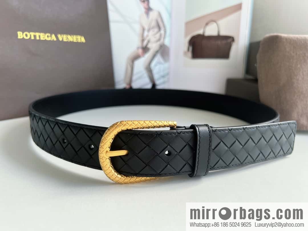 Bottega Venta Intrecciato Woven Men's 3.5cm Belt