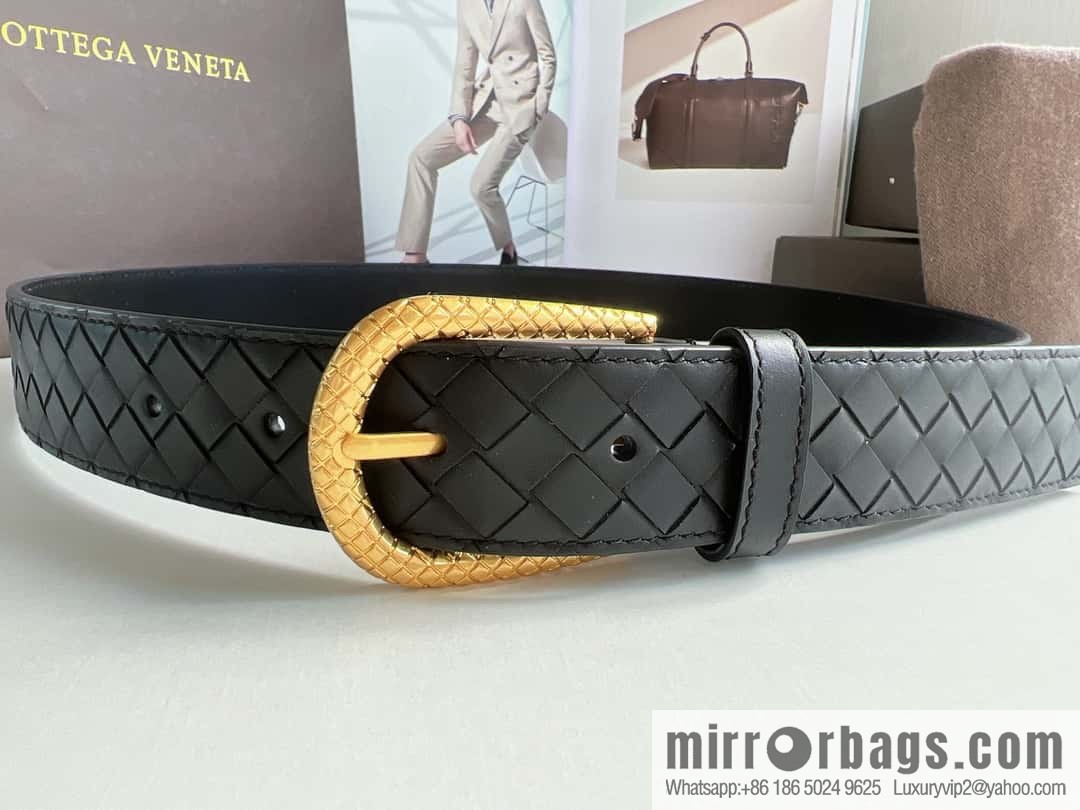 Bottega Venta Intrecciato Woven Men's 3.5cm Belt