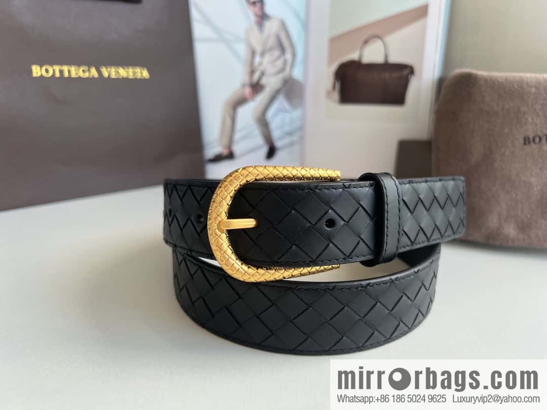 Bottega Venta Intrecciato Woven Men's 3.5cm Belt