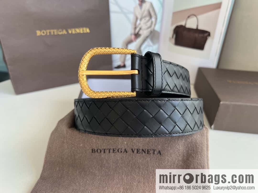 Bottega Venta Intrecciato Woven Men's 3.5cm Belt