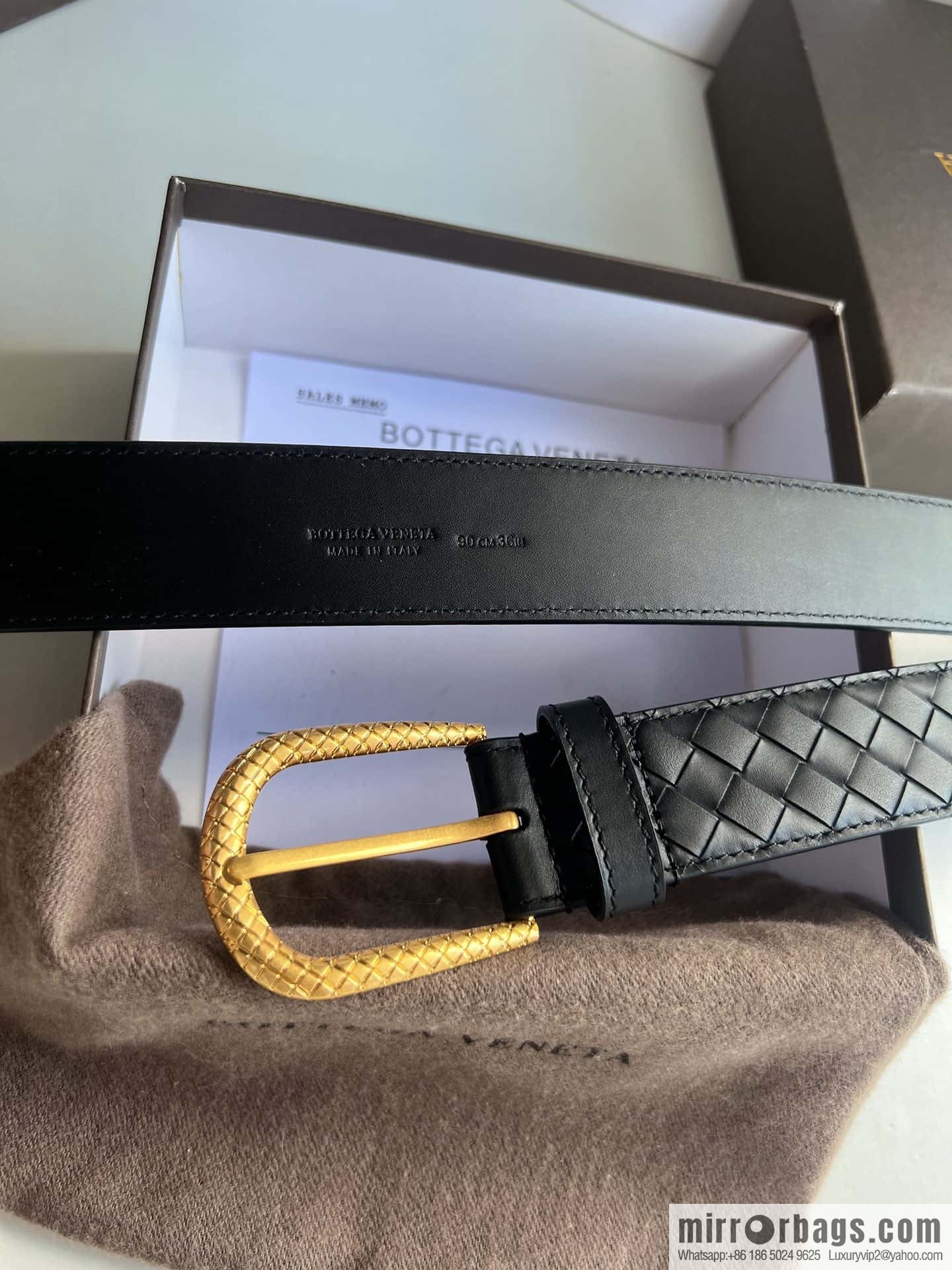 Bottega Venta Intrecciato Woven Men's 3.5cm Belt