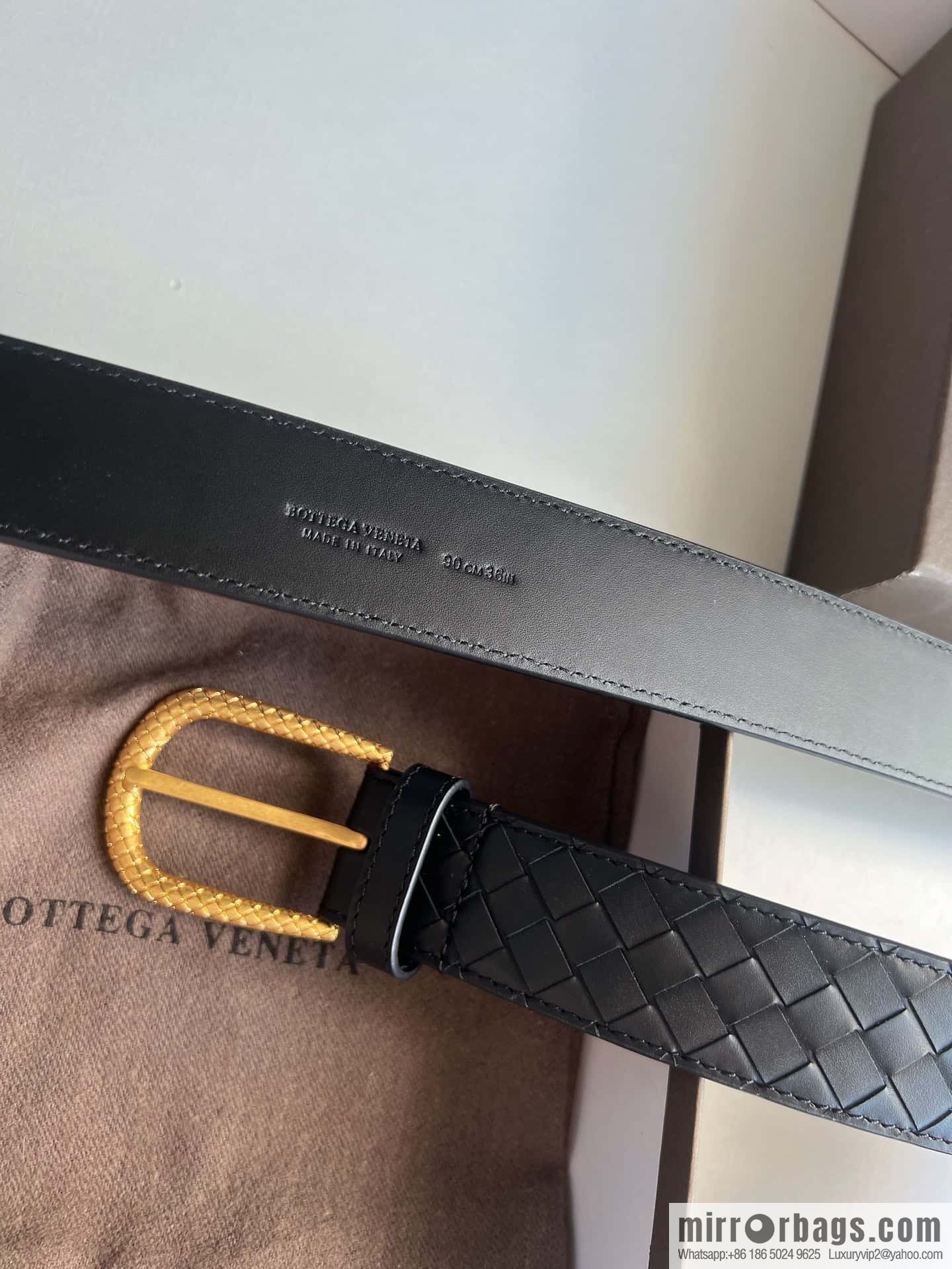 Bottega Venta Intrecciato Woven Men's 3.5cm Belt