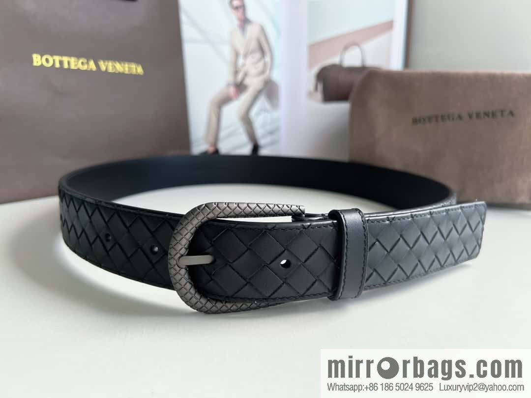 Bottega Venta Intrecciato Woven Men's 3.5cm Belt
