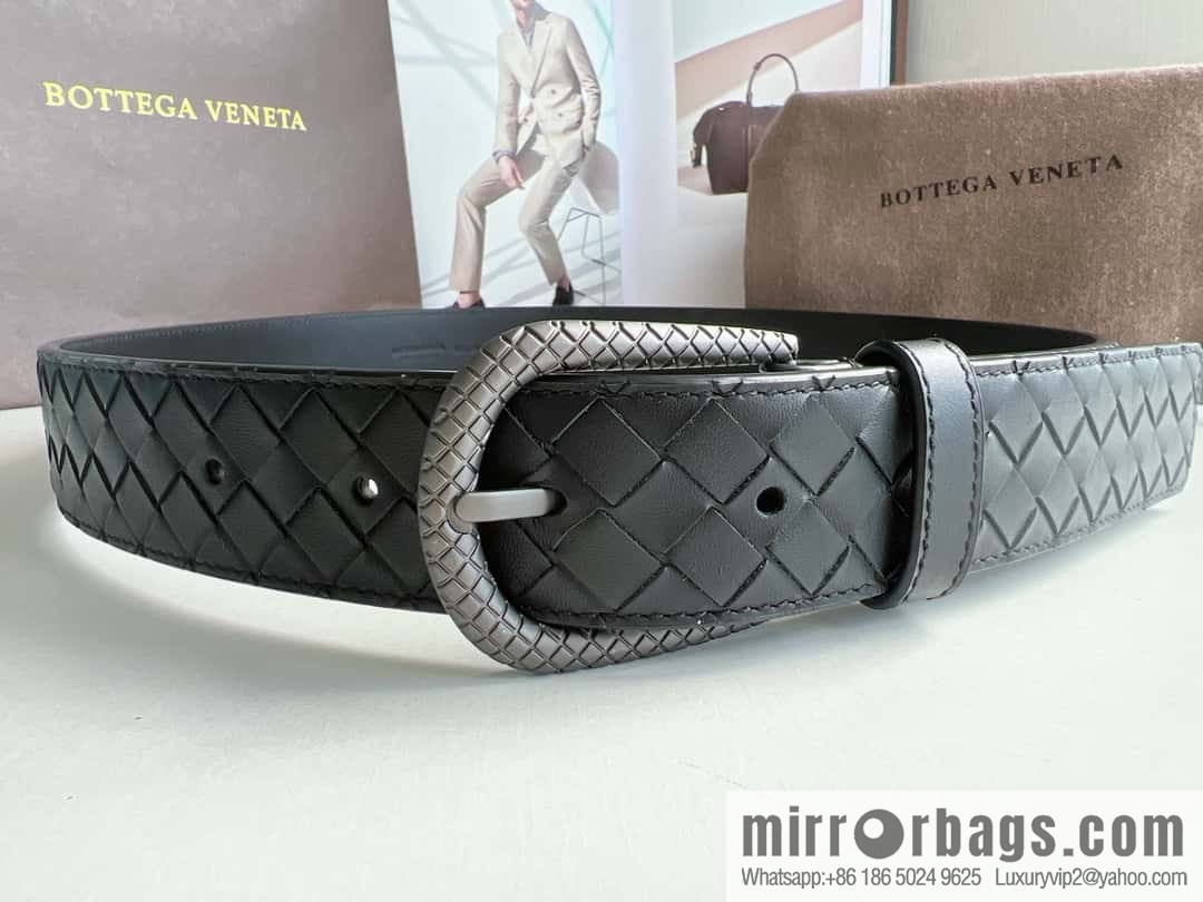 Bottega Venta Intrecciato Woven Men's 3.5cm Belt