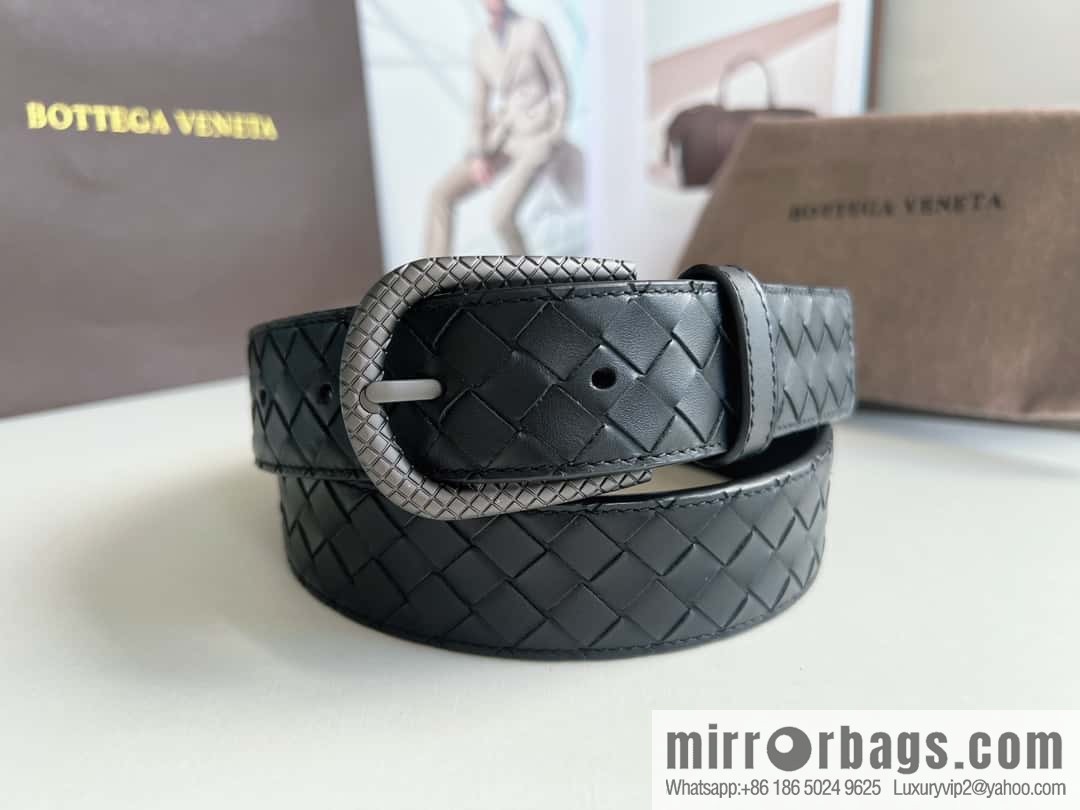 Bottega Venta Intrecciato Woven Men's 3.5cm Belt