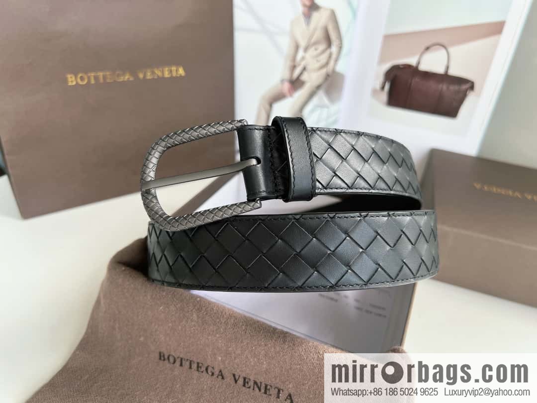 Bottega Venta Intrecciato Woven Men's 3.5cm Belt