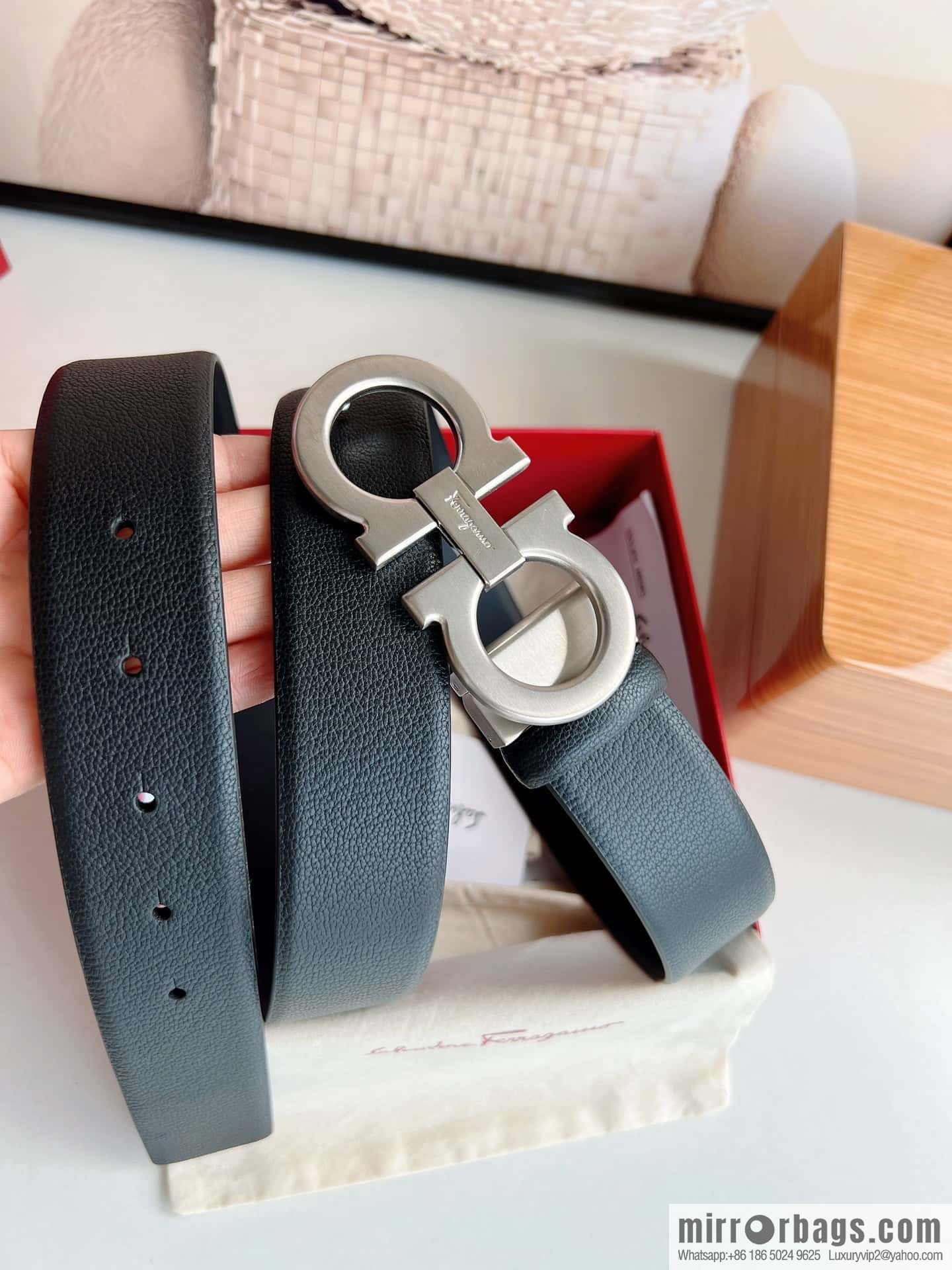 Ferragamo 2022 latest style men's business belt 3.5cm