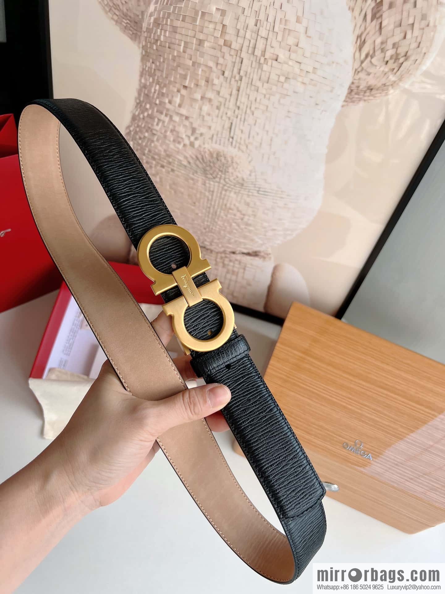 Ferragamo 2022 latest style men's business belt 3.5cm