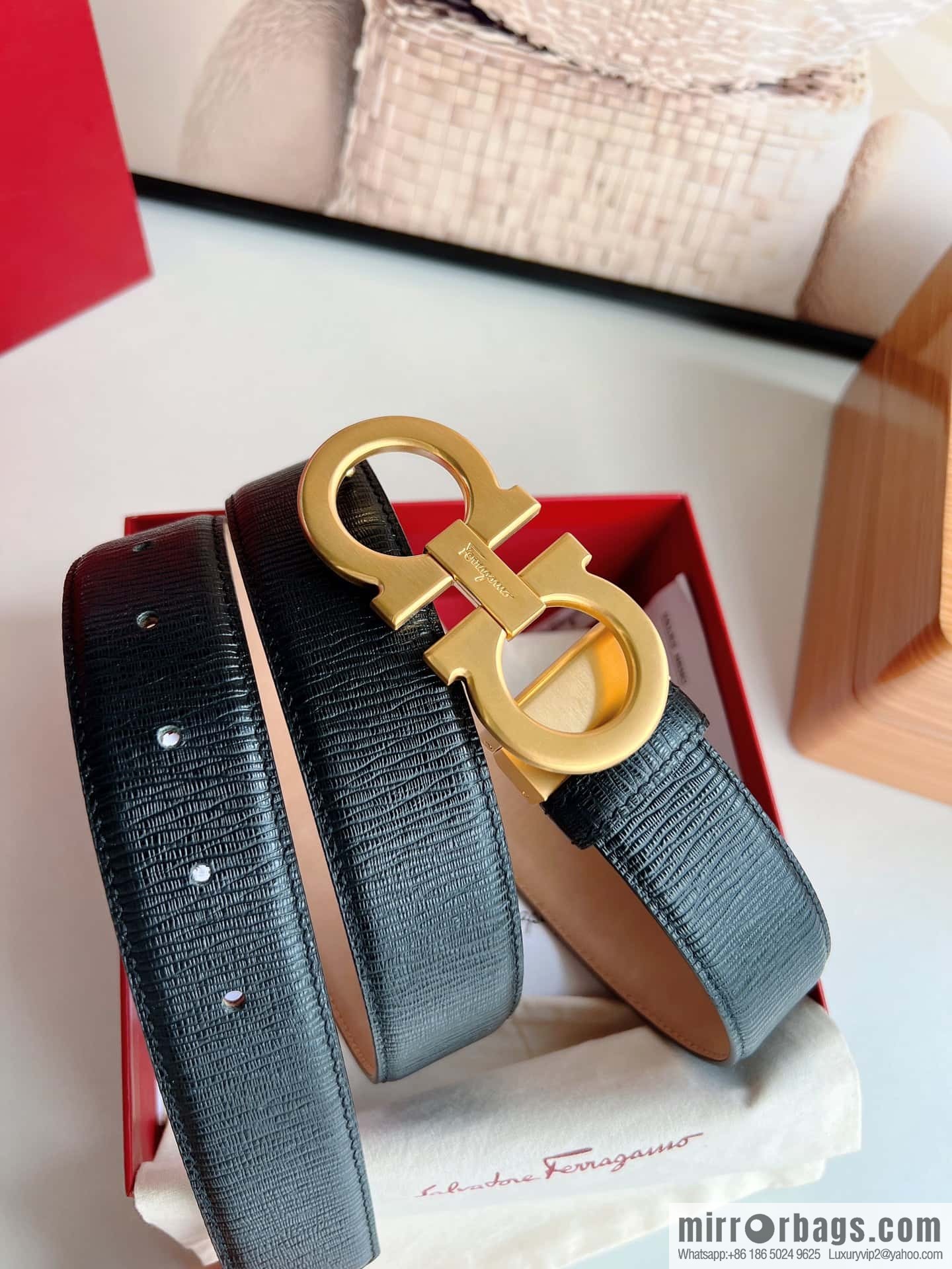 Ferragamo 2022 latest style men's business belt 3.5cm