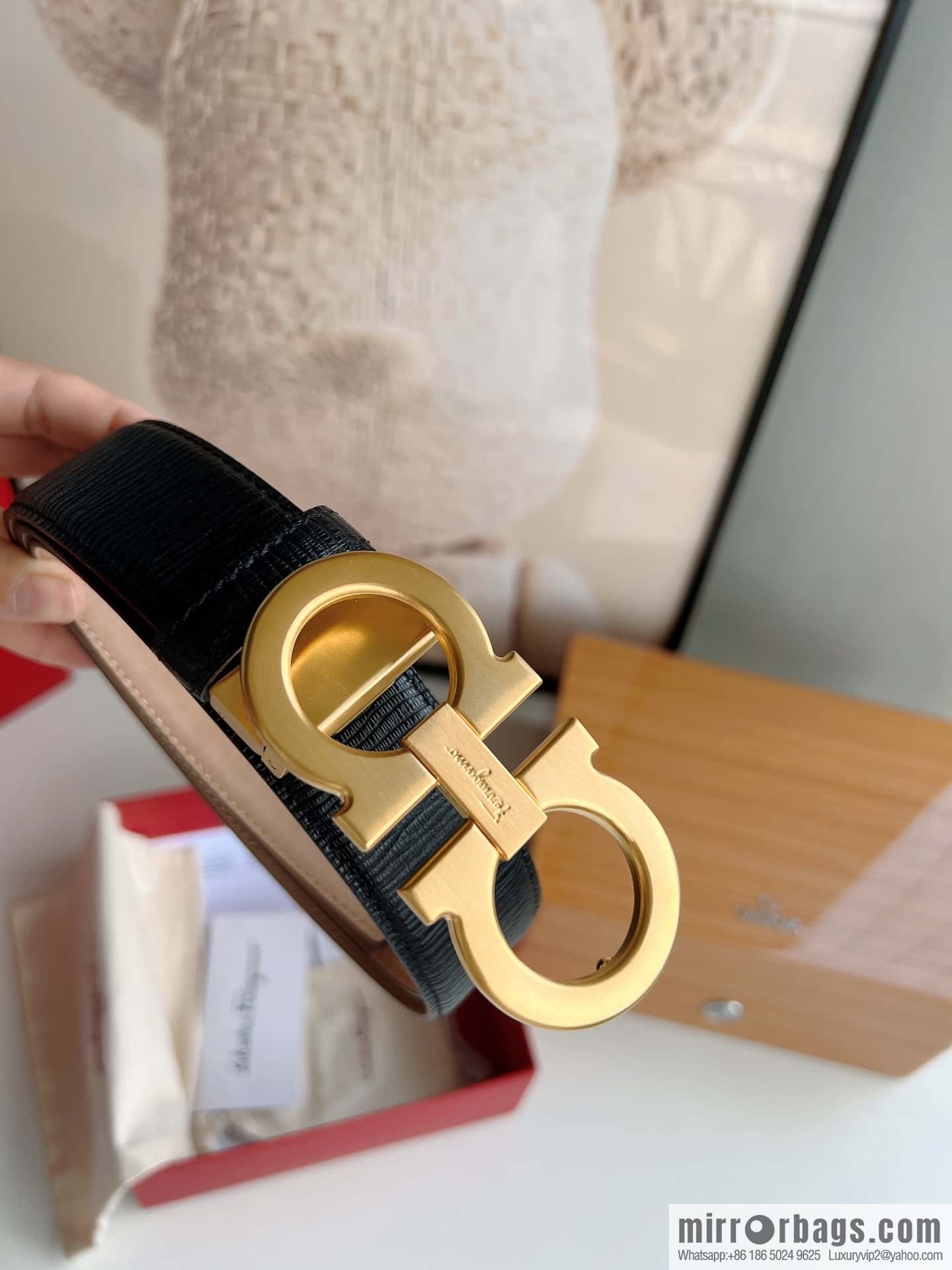 Ferragamo 2022 latest style men's business belt 3.5cm