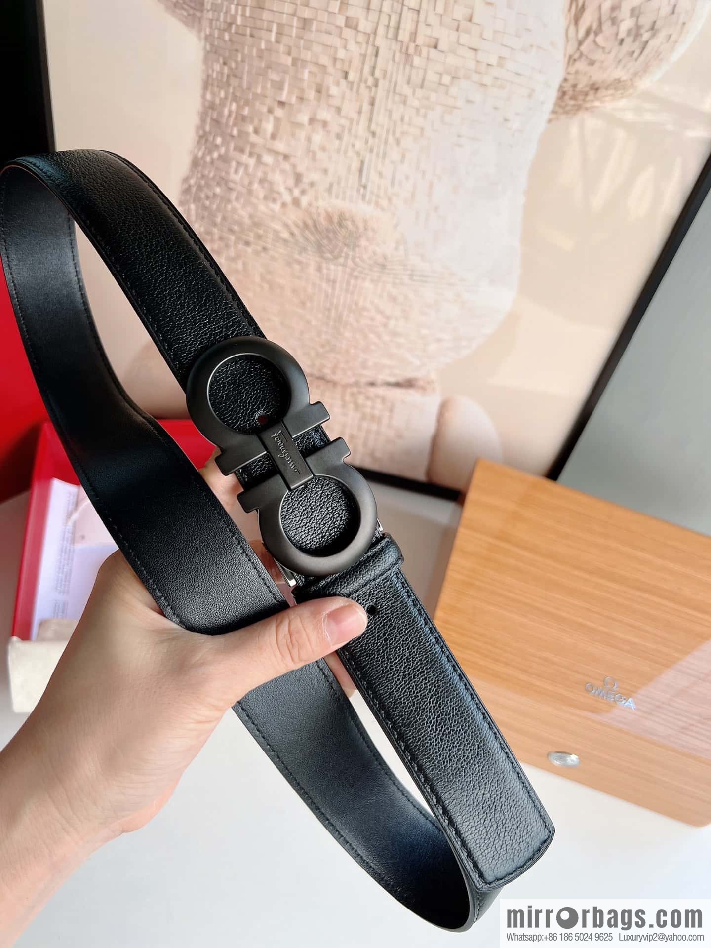Ferragamo 2022 latest style men's business belt 3.5cm