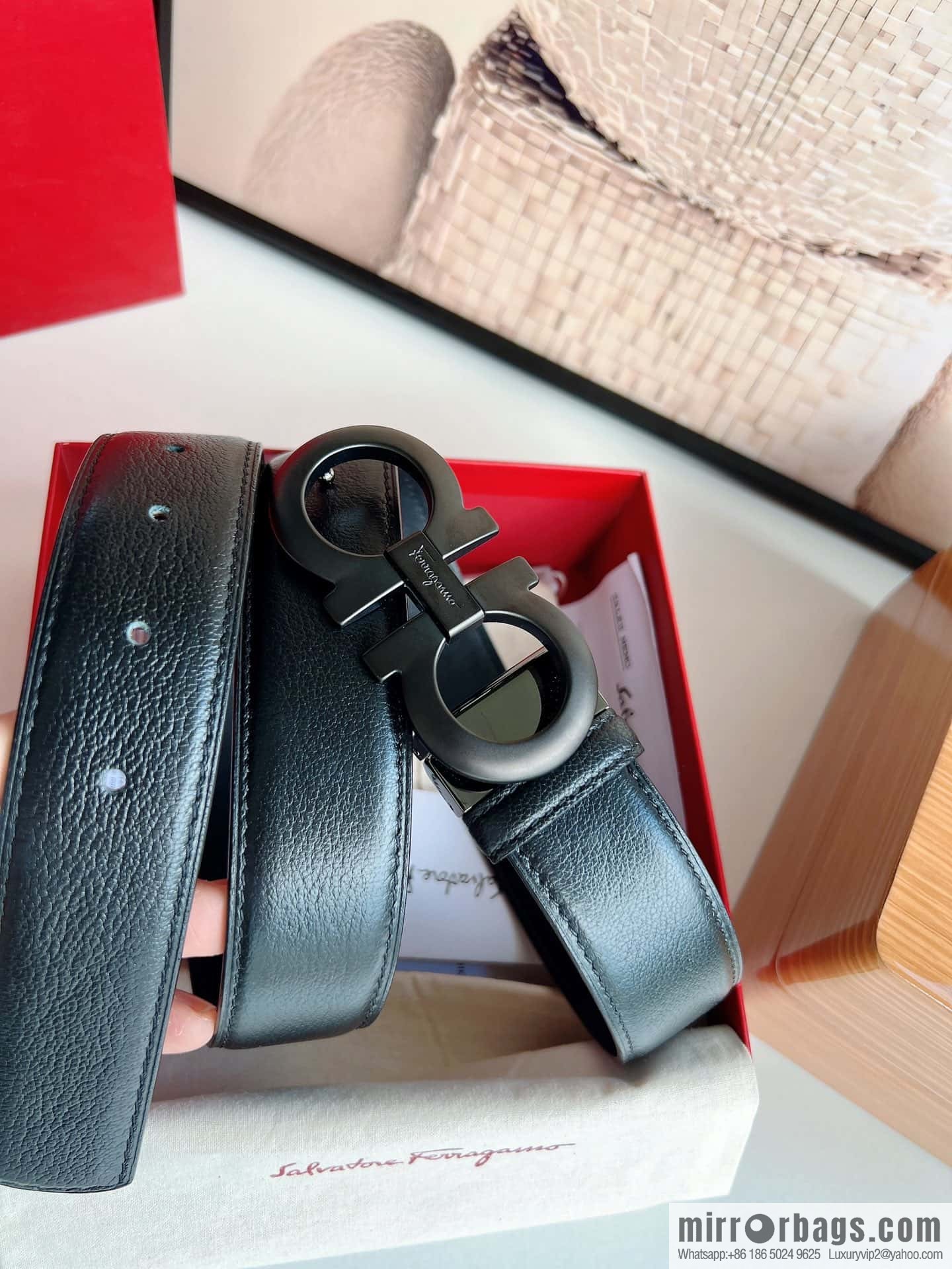 Ferragamo 2022 latest style men's business belt 3.5cm