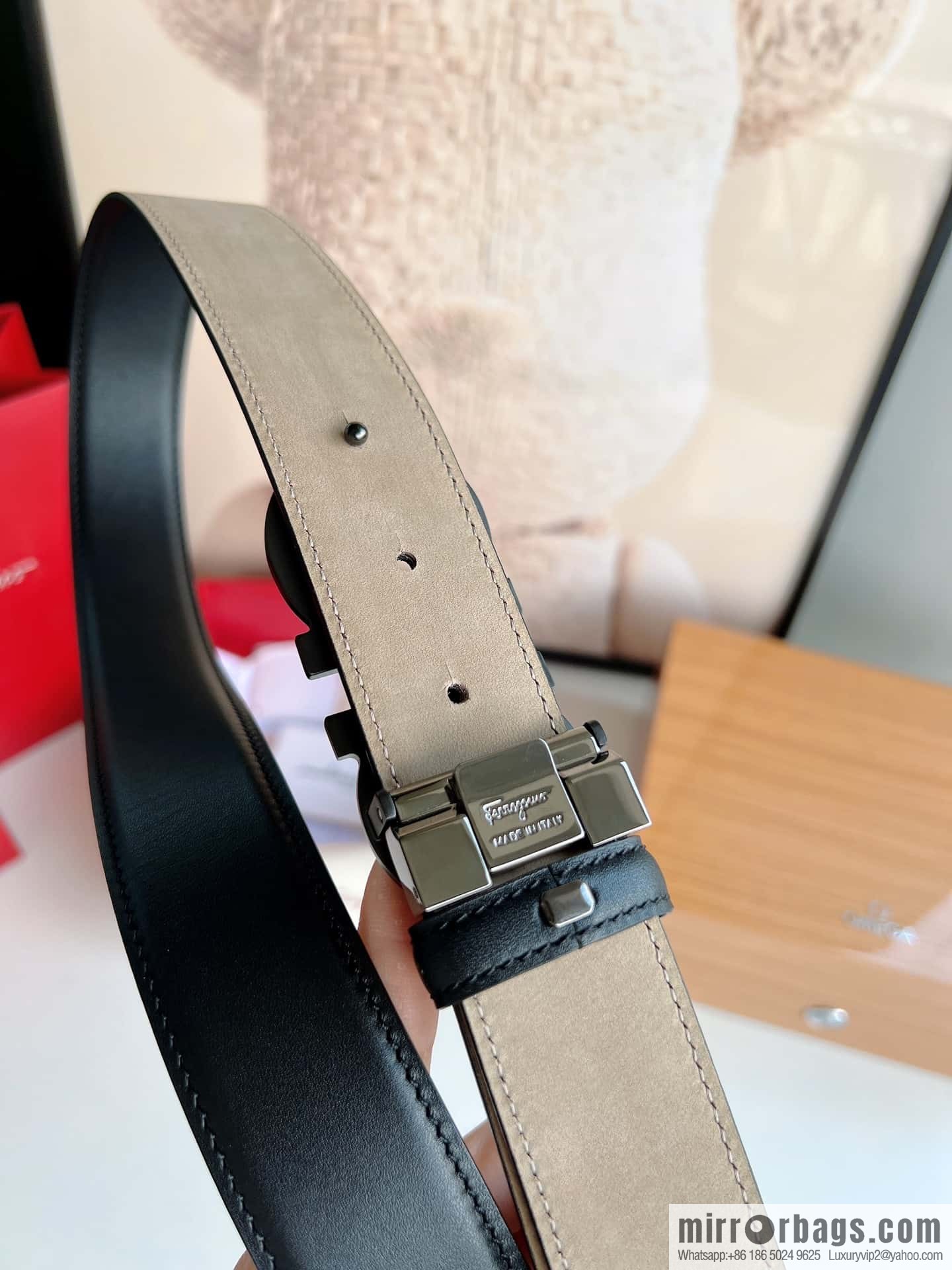 Ferragamo 2022 latest style men's business belt 3.5cm