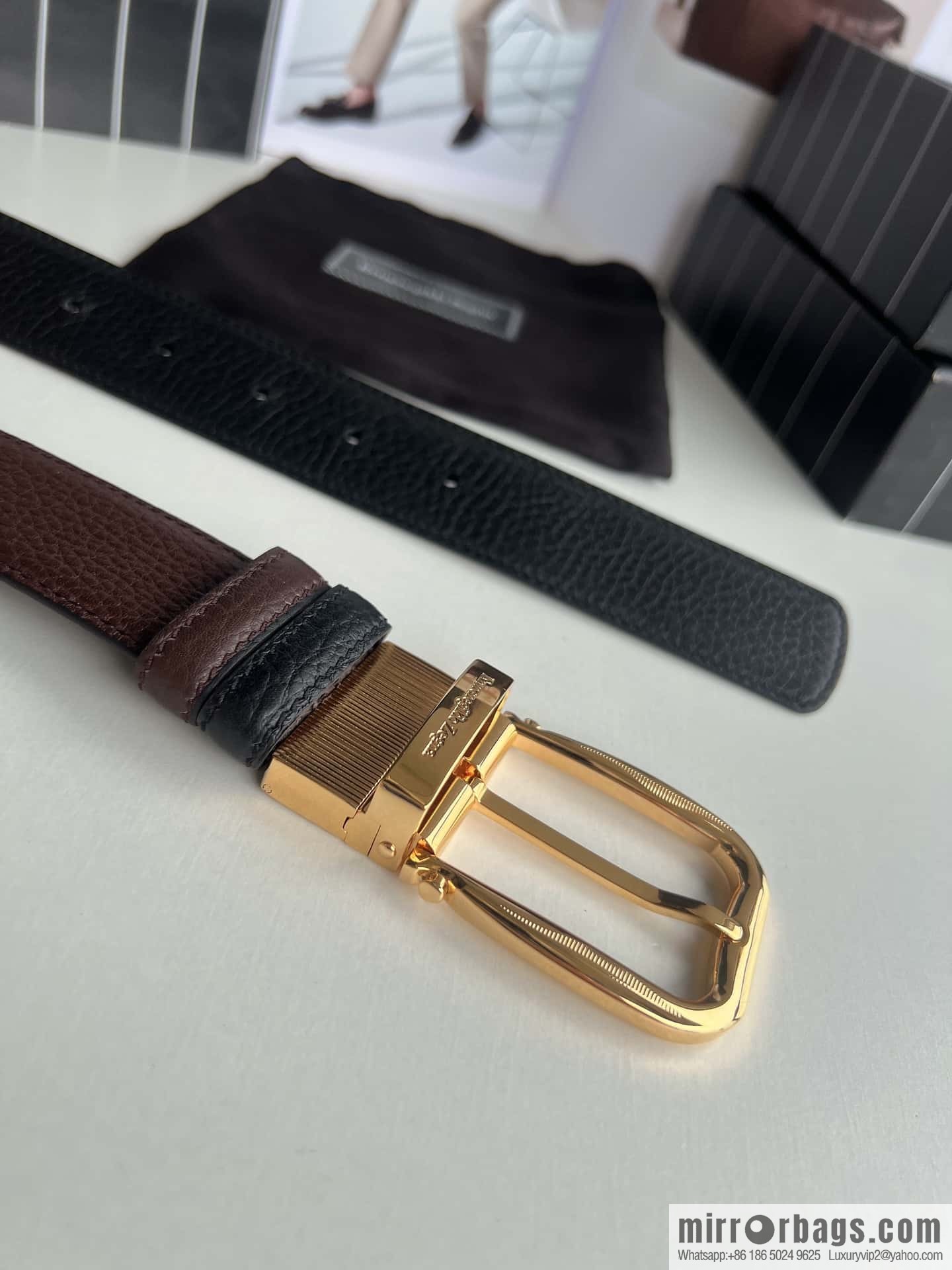 Ermengildo. Zein Zegna men's business leisure rotating pin buckle imported first layer cowhide belt 3.5cm