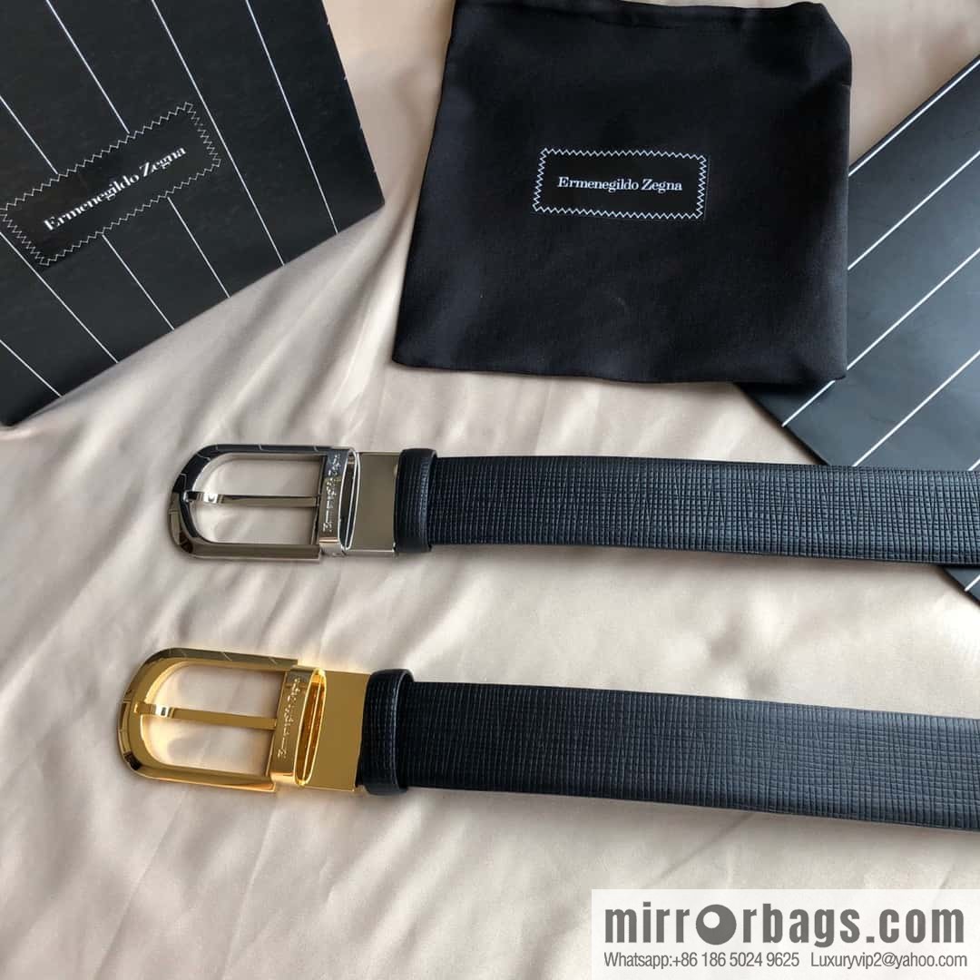 ZEGNA Zegna, men's business leisure rotating pin buckle imported first layer cowhide belt