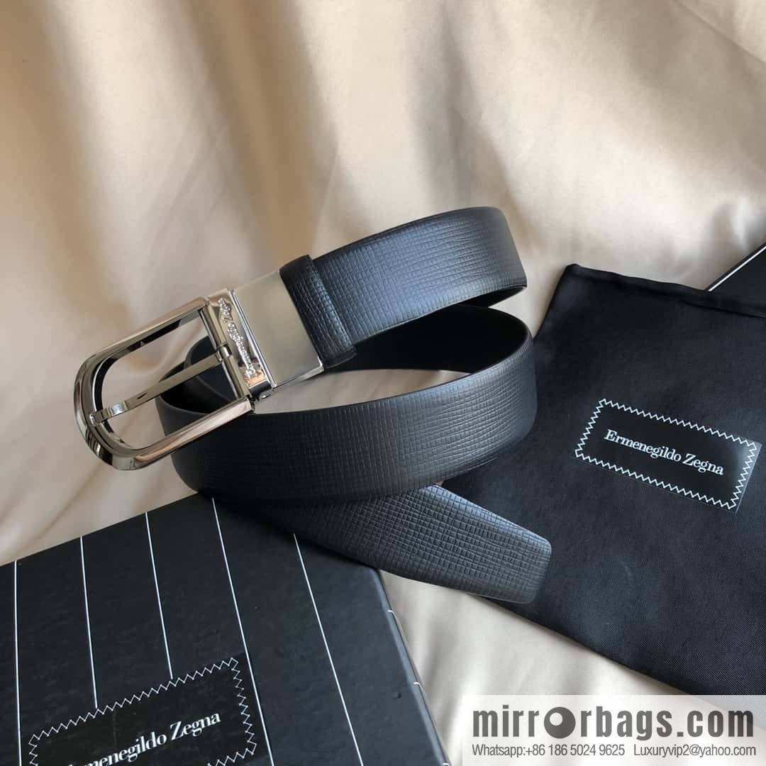 ZEGNA Zegna, men's business leisure rotating pin buckle imported first layer cowhide belt
