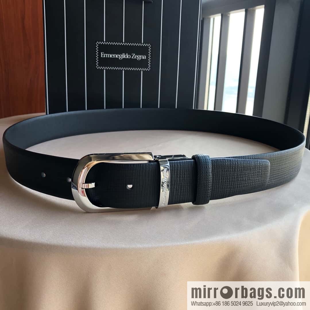 ZEGNA Zegna, men's business leisure rotating pin buckle imported first layer cowhide belt
