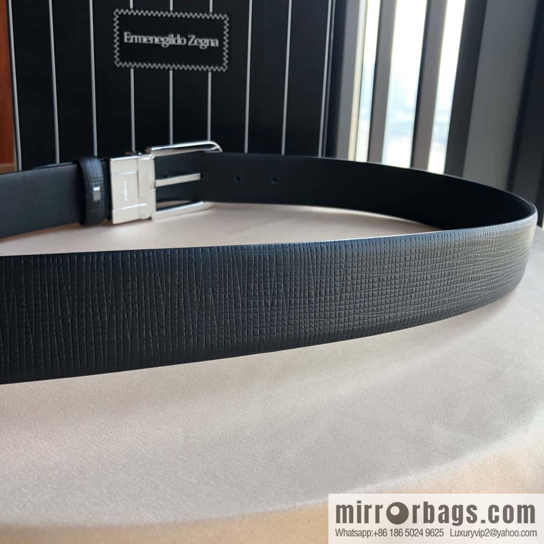 ZEGNA Zegna, men's business leisure rotating pin buckle imported first layer cowhide belt