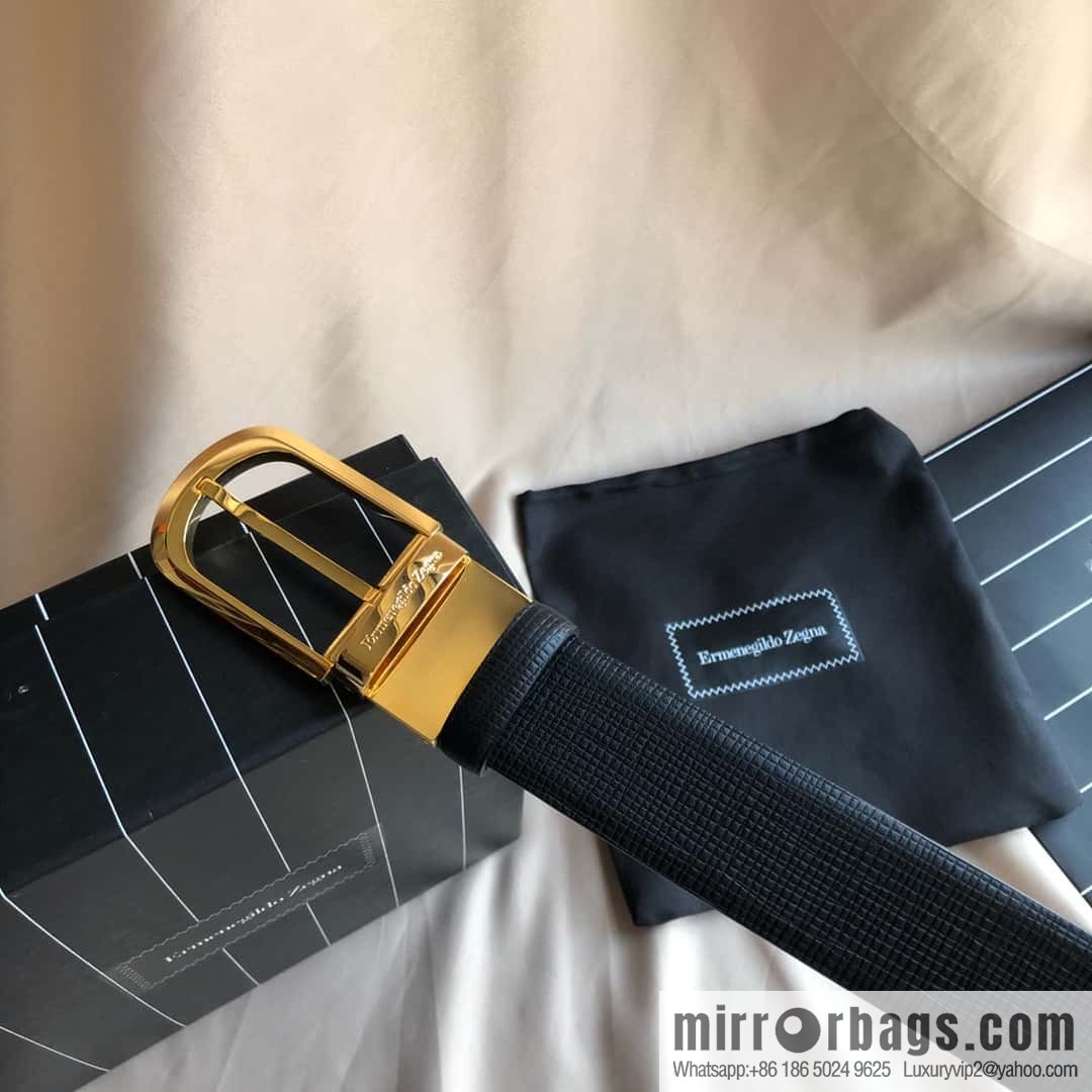 ZEGNA Zegna, men's business leisure rotating pin buckle imported first layer cowhide belt