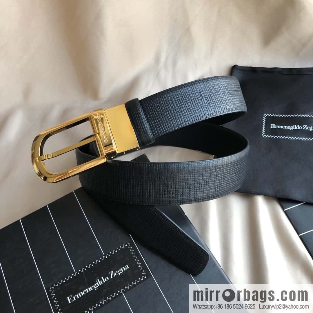 ZEGNA Zegna, men's business leisure rotating pin buckle imported first layer cowhide belt