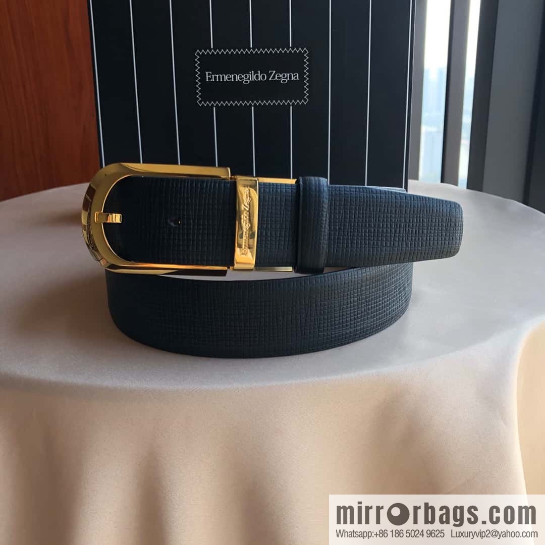 ZEGNA Zegna, men's business leisure rotating pin buckle imported first layer cowhide belt