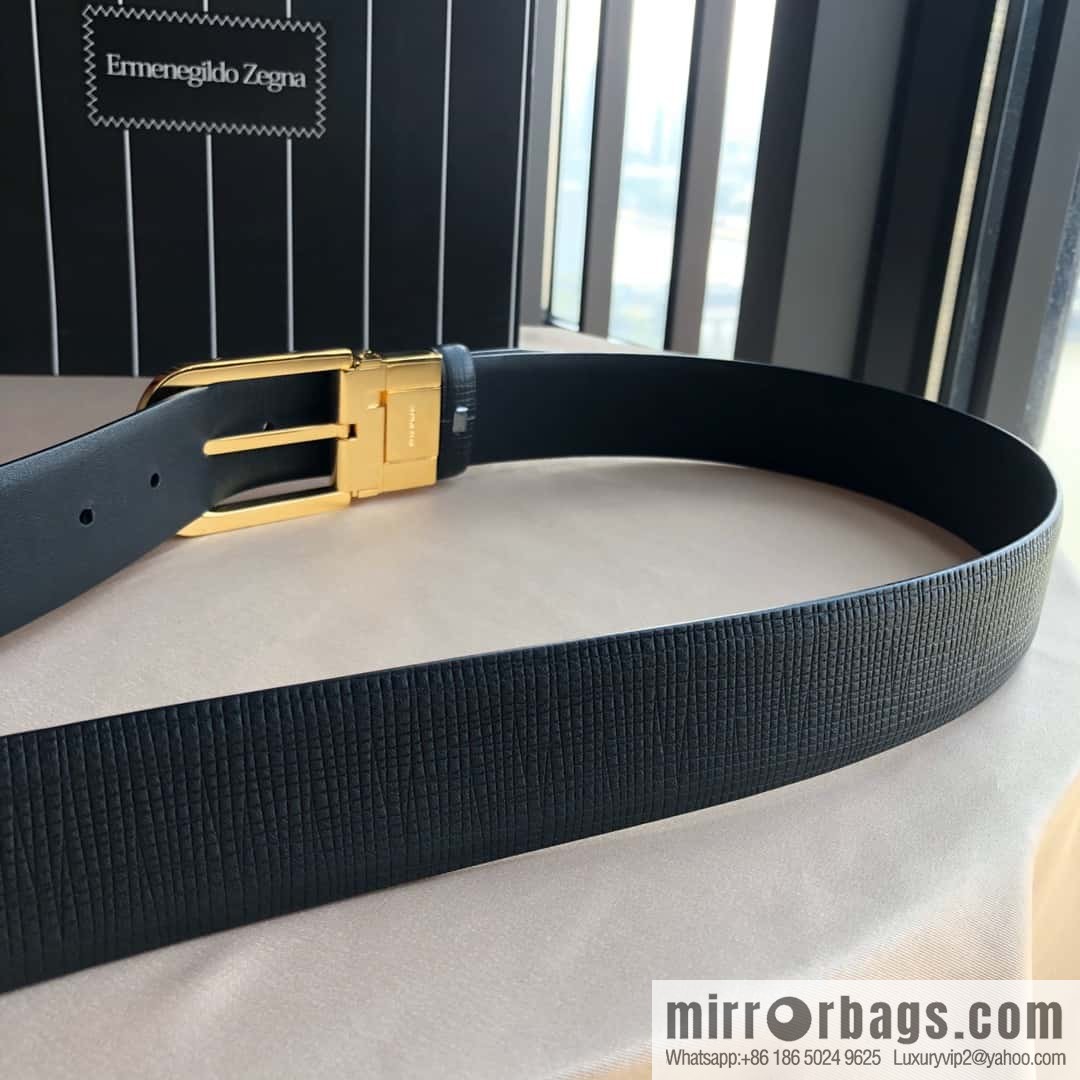 ZEGNA Zegna, men's business leisure rotating pin buckle imported first layer cowhide belt