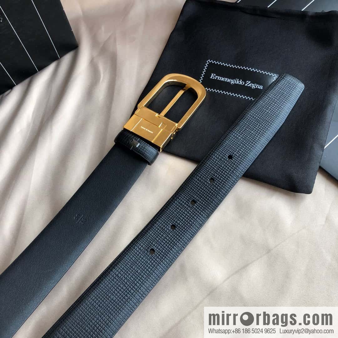 ZEGNA Zegna, men's business leisure rotating pin buckle imported first layer cowhide belt