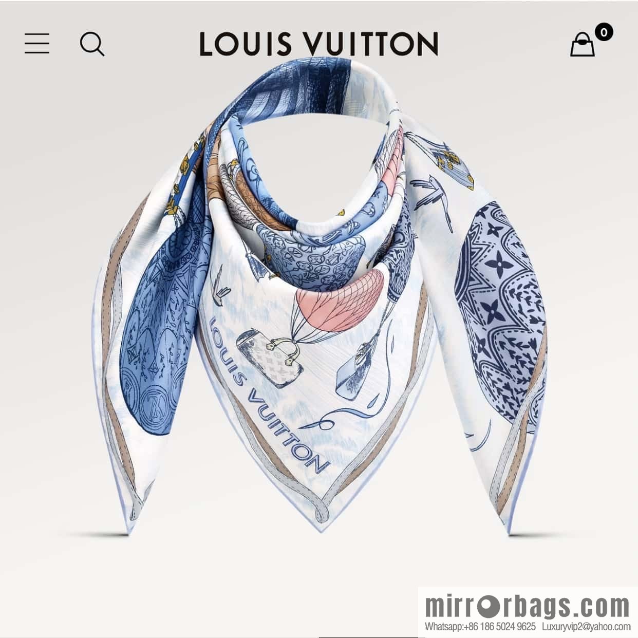 LV Up and Away Silk Scarf