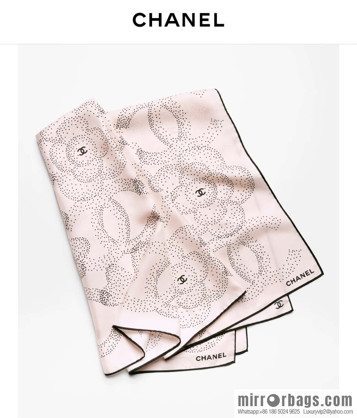 CHANEL Polka dot camellia square towel