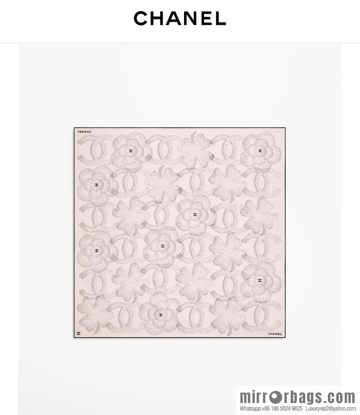 CHANEL Polka dot camellia square towel