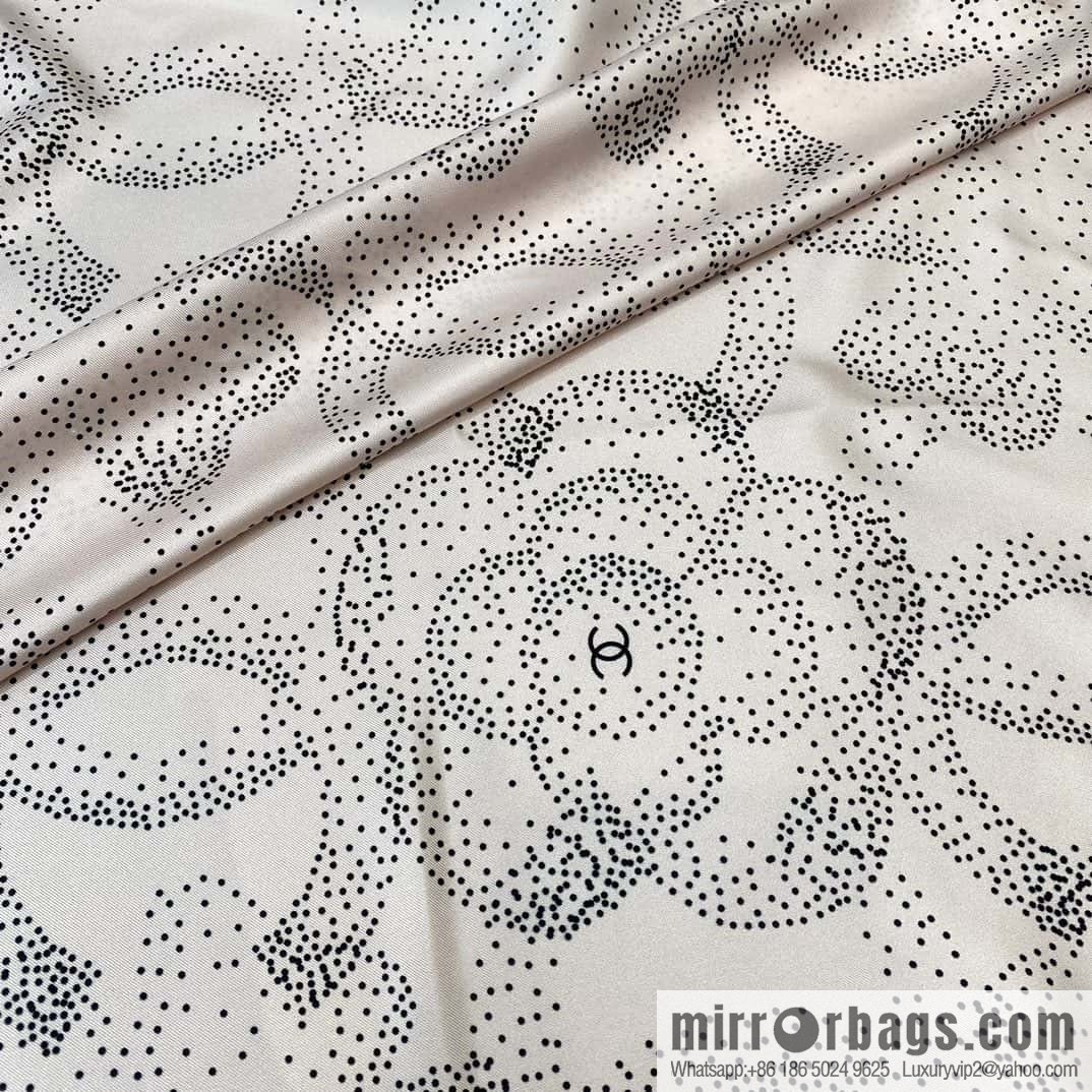 CHANEL Polka dot camellia square towel