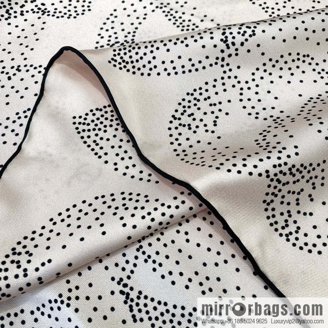 CHANEL Polka dot camellia square towel