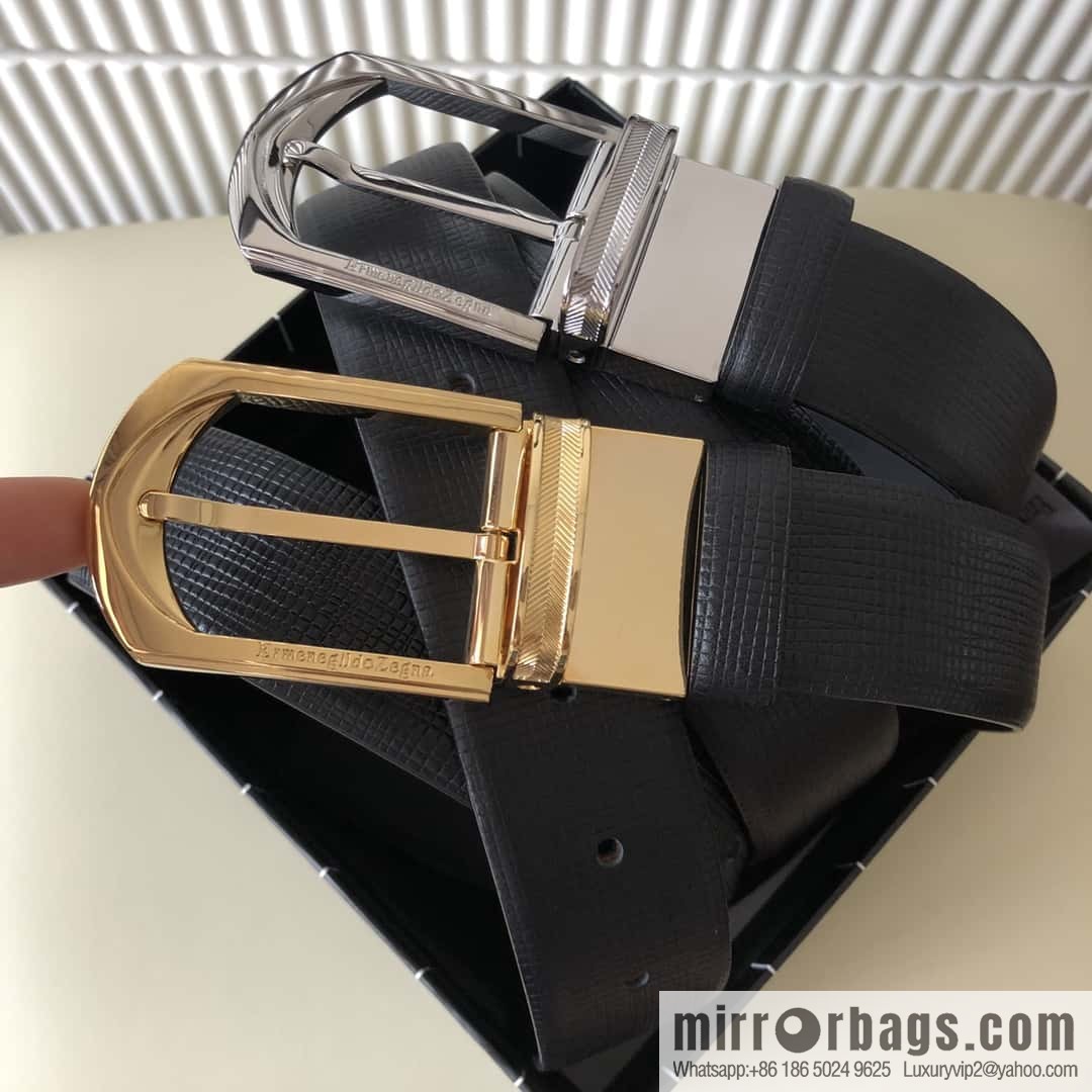 Ermengildo. Zein Zegna men's business leisure rotating pin buckle imported first layer cowhide belt