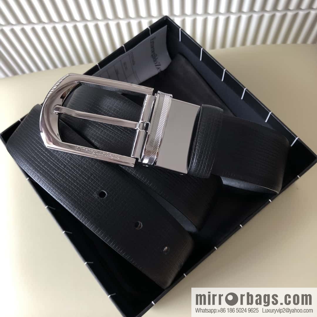 Ermengildo. Zein Zegna men's business leisure rotating pin buckle imported first layer cowhide belt