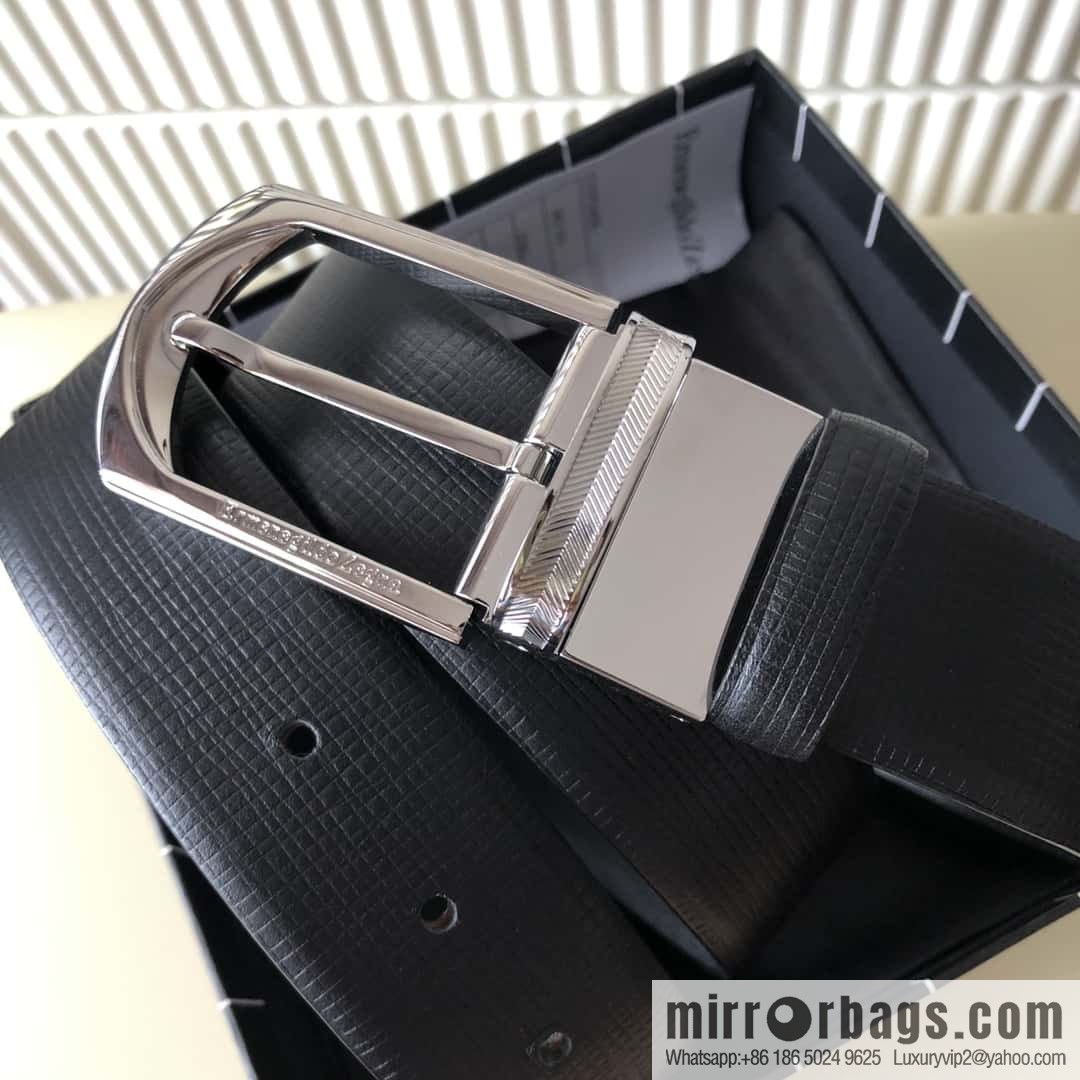 Ermengildo. Zein Zegna men's business leisure rotating pin buckle imported first layer cowhide belt