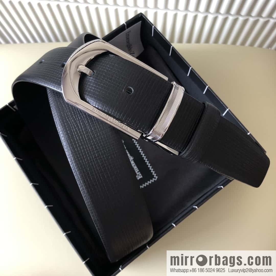 Ermengildo. Zein Zegna men's business leisure rotating pin buckle imported first layer cowhide belt