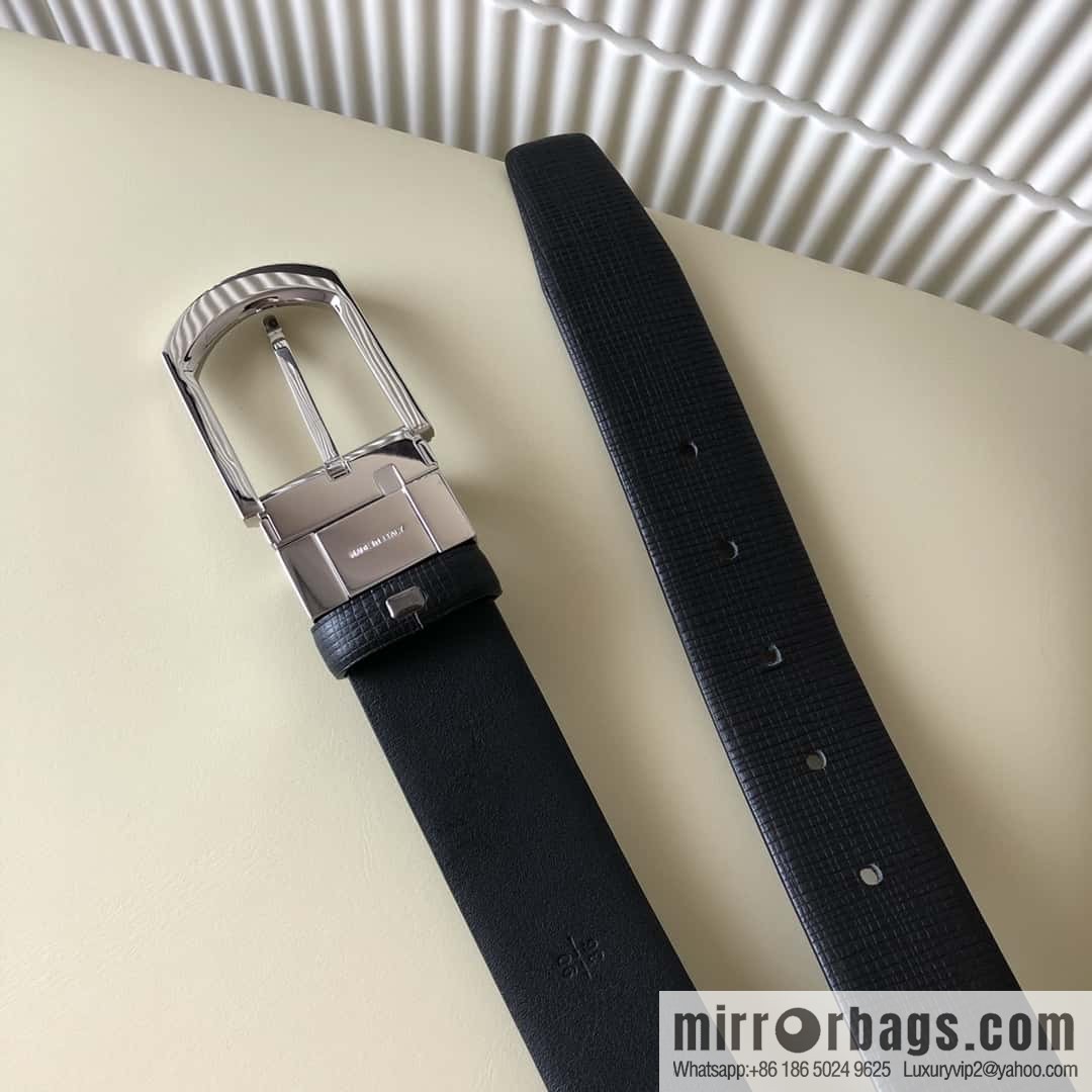 Ermengildo. Zein Zegna men's business leisure rotating pin buckle imported first layer cowhide belt